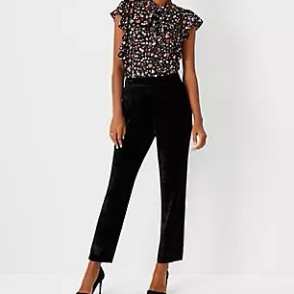 NWT Ann Taylor The Velvet Easy Ankle Pant Black Size M - Picture 2 of 14